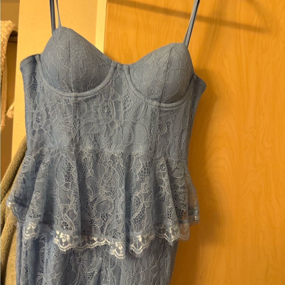 MAJORELLE | Zelda Fitz Gown in Robins Egg Blue | Size Small - Picture 3 of 8